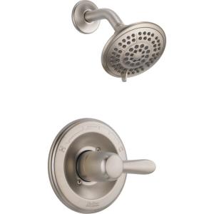 imageDelta Faucet Lahara 17 Series DualFunction Shower Faucet Set Brushed Nickel 5Spray TouchClean Shower Head Delta Shower Trim Kit Stainless T17238SS Valve Not IncludedStainless