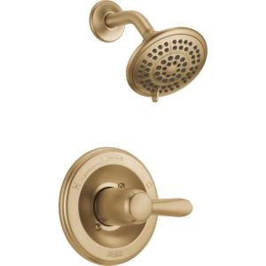 imageDelta Faucet Lahara 17 Series DualFunction Shower Faucet Set Brushed Nickel 5Spray TouchClean Shower Head Delta Shower Trim Kit Stainless T17238SS Valve Not IncludedChampagne Bronze