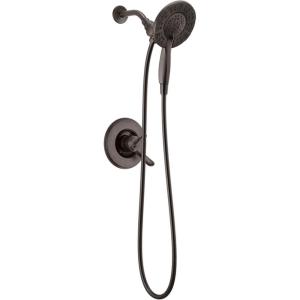 imageDelta Faucet Linden 17 Series DualFunction Shower Faucet Shower Trim Kit with 4Spray In2ition 2in1 Dual Hand Held Shower Head with Hose Venetian Bronze T17294RBI Valve Not IncludedVenetian Bronze