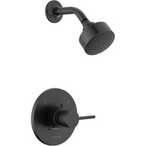 imageDelta Faucet Modern Raincan Round SingleFunction Shower Valve Trim Kit Gold Shower Faucet Set Rainfall Shower Head Gold Delta Shower Kit Champagne Bronze T14269CZPP Valve Not IncludedMatte Black