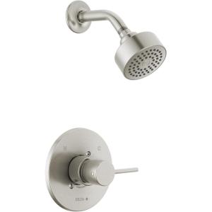 imageDelta Faucet Modern Raincan Round SingleFunction Shower Valve Trim Kit Gold Shower Faucet Set Rainfall Shower Head Gold Delta Shower Kit Champagne Bronze T14269CZPP Valve Not IncludedStainless
