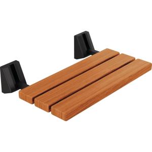 imageDelta Faucet Steam System Wall Mounted FoldUp Wood Seat Black Foldable Shower Seat Matte Black 5SESBS6BL