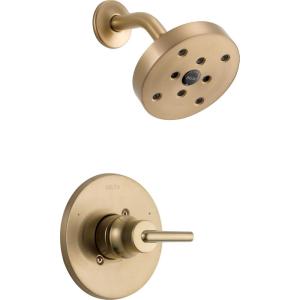 imageDelta Faucet Trinsic 14 Series SingleFunction Shower Faucet Set SingleSpray H2Okinetic Shower Head Gold Shower Faucet Delta Shower Trim Kit Champagne Bronze T14259CZ Valve Not Included