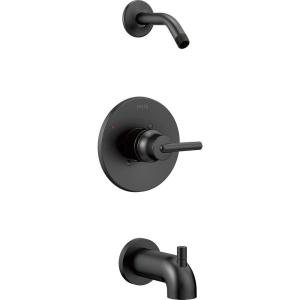 imageDelta Faucet Trinsic 14 Series SingleHandle Delta Shower Trim Kit Matte Black Shower Fixture Matte Black T14459BLLHD Shower Head ampamp Valve Sold Separately