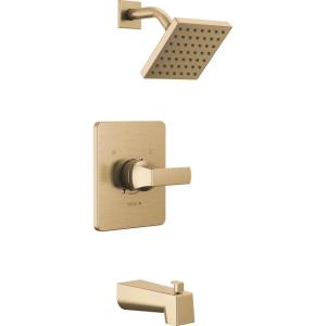 imageDelta Faucet Velum 14 Series SingleFunction Gold Tub and Shower Faucet Set Valve Trim Kit Shower Handle Delta Shower Trim Kit Shower Set Champagne Bronze T14437CZ Valve Not IncludedChampagne Bronze