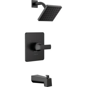 imageDelta Faucet Velum 14 Series SingleFunction Gold Tub and Shower Faucet Set Valve Trim Kit Shower Handle Delta Shower Trim Kit Shower Set Champagne Bronze T14437CZ Valve Not IncludedMatte Black
