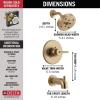 imageDelta Faucet Trinsic 14 Series SingleFunction Gold Tub and Shower Faucet Set Delta H2Okinetic Shower Valve Trim Kit Shower Faucet Set Champagne Bronze T14459CZ Valve Not Included