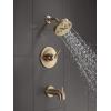 imageDelta Faucet Trinsic 14 Series SingleFunction Gold Tub and Shower Faucet Set Delta H2Okinetic Shower Valve Trim Kit Shower Faucet Set Champagne Bronze T14459CZ Valve Not Included