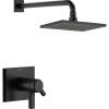 imageDelta Faucet Pivotal TempAssure Matte Black Shower Faucet with Matte Black Rain Shower Head Rainfall Shower Head Matte Black Shower System Matte Black T17T299BLMatte Black