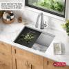 imageRivet 45inch Workstation Kitchen Sink Undermount 16 Gauge Stainless Steel Single Bowl with 2Tier WorkFlow Ledge and Chefs Kit of 11 Accessories 95BA13145SSSStainless Steel