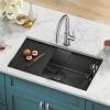 imageRivet 45inch Workstation Kitchen Sink Undermount 16 Gauge Stainless Steel Single Bowl with 2Tier WorkFlow Ledge and Chefs Kit of 11 Accessories 95BA13145SSSGunmetal