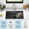 imageRivet 45inch Workstation Kitchen Sink Undermount 16 Gauge Stainless Steel Single Bowl with 2Tier WorkFlow Ledge and Chefs Kit of 11 Accessories 95BA13145SSSGunmetal
