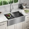 imageRivet 45inch Workstation Kitchen Sink Undermount 16 Gauge Stainless Steel Single Bowl with 2Tier WorkFlow Ledge and Chefs Kit of 11 Accessories 95BA13145SSSStainless Steel