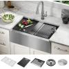 imageRivet 45inch Workstation Kitchen Sink Undermount 16 Gauge Stainless Steel Single Bowl with 2Tier WorkFlow Ledge and Chefs Kit of 11 Accessories 95BA13145SSSStainless Steel