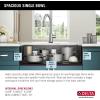 imageRivet 45inch Workstation Kitchen Sink Undermount 16 Gauge Stainless Steel Single Bowl with 2Tier WorkFlow Ledge and Chefs Kit of 11 Accessories 95BA13145SSSGunmetal