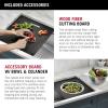imageRivet 45inch Workstation Kitchen Sink Undermount 16 Gauge Stainless Steel Single Bowl with 2Tier WorkFlow Ledge and Chefs Kit of 11 Accessories 95BA13145SSSStainless Steel