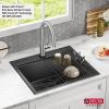 imageRivet 45inch Workstation Kitchen Sink Undermount 16 Gauge Stainless Steel Single Bowl with 2Tier WorkFlow Ledge and Chefs Kit of 11 Accessories 95BA13145SSSGunmetal