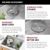 imageRivet 45inch Workstation Kitchen Sink Undermount 16 Gauge Stainless Steel Single Bowl with 2Tier WorkFlow Ledge and Chefs Kit of 11 Accessories 95BA13145SSSStainless Steel
