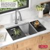 imageRivet 45inch Workstation Kitchen Sink Undermount 16 Gauge Stainless Steel Single Bowl with 2Tier WorkFlow Ledge and Chefs Kit of 11 Accessories 95BA13145SSSStainless Steel