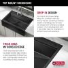 imageRivet 45inch Workstation Kitchen Sink Undermount 16 Gauge Stainless Steel Single Bowl with 2Tier WorkFlow Ledge and Chefs Kit of 11 Accessories 95BA13145SSSGunmetal