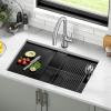 imageRivet 45inch Workstation Kitchen Sink Undermount 16 Gauge Stainless Steel Single Bowl with 2Tier WorkFlow Ledge and Chefs Kit of 11 Accessories 95BA13145SSSGunmetal