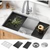 imageRivet 45inch Workstation Kitchen Sink Undermount 16 Gauge Stainless Steel Single Bowl with 2Tier WorkFlow Ledge and Chefs Kit of 11 Accessories 95BA13145SSSStainless Steel