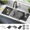 imageRivet 45inch Workstation Kitchen Sink Undermount 16 Gauge Stainless Steel Single Bowl with 2Tier WorkFlow Ledge and Chefs Kit of 11 Accessories 95BA13145SSSStainless Steel