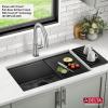 imageRivet 45inch Workstation Kitchen Sink Undermount 16 Gauge Stainless Steel Single Bowl with 2Tier WorkFlow Ledge and Chefs Kit of 11 Accessories 95BA13145SSSGunmetal