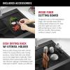 imageRivet 45inch Workstation Kitchen Sink Undermount 16 Gauge Stainless Steel Single Bowl with 2Tier WorkFlow Ledge and Chefs Kit of 11 Accessories 95BA13145SSSGunmetal