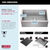 imageRivet 45inch Workstation Kitchen Sink Undermount 16 Gauge Stainless Steel Single Bowl with 2Tier WorkFlow Ledge and Chefs Kit of 11 Accessories 95BA13145SSSStainless Steel