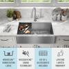 imageRivet 45inch Workstation Kitchen Sink Undermount 16 Gauge Stainless Steel Single Bowl with 2Tier WorkFlow Ledge and Chefs Kit of 11 Accessories 95BA13145SSSStainless Steel