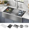 imageRivet 45inch Workstation Kitchen Sink Undermount 16 Gauge Stainless Steel Single Bowl with 2Tier WorkFlow Ledge and Chefs Kit of 11 Accessories 95BA13145SSSStainless Steel
