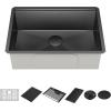 imageRivet 45inch Workstation Kitchen Sink Undermount 16 Gauge Stainless Steel Single Bowl with 2Tier WorkFlow Ledge and Chefs Kit of 11 Accessories 95BA13145SSSGunmetal