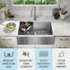 imageRivet 45inch Workstation Kitchen Sink Undermount 16 Gauge Stainless Steel Single Bowl with 2Tier WorkFlow Ledge and Chefs Kit of 11 Accessories 95BA13145SSSStainless Steel