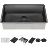 imageRivet 45inch Workstation Kitchen Sink Undermount 16 Gauge Stainless Steel Single Bowl with 2Tier WorkFlow Ledge and Chefs Kit of 11 Accessories 95BA13145SSSGunmetal