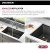 imageRivet 45inch Workstation Kitchen Sink Undermount 16 Gauge Stainless Steel Single Bowl with 2Tier WorkFlow Ledge and Chefs Kit of 11 Accessories 95BA13145SSSGunmetal