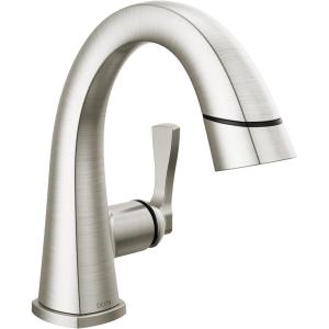imageDelta Faucet Stryke Pull Down Bathroom Faucet Bathroom Pull Out Faucet Black Single Hole Bathroom Faucet with Pull Down Sprayer Bathroom Sink Faucet with Magnetic Docking Matte Black 577BLPDDSTLumicoat Stainless