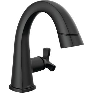 imageDelta Faucet Stryke Pull Down Bathroom Faucet Bathroom Pull Out Faucet Black Single Hole Bathroom Faucet with Pull Down Sprayer Bathroom Sink Faucet with Magnetic Docking Matte Black 577BLPDDSTMatte Black