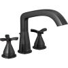 imageDelta Faucet Stryke Roman Tub Faucet  T27766BL  Sleek Bathtub Handles ampamp Faucet  Modern Bathroom Fixtures  Matte Black Spoke Handles Valve Sold SeparatelyMatte Black