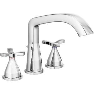 imageDelta Faucet Stryke Roman Tub Faucet  T27766BL  Sleek Bathtub Handles ampamp Faucet  Modern Bathroom Fixtures  Matte Black Spoke Handles Valve Sold SeparatelyChrome