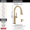 imageDelta Faucet Renaldi Touchless ProClean Kitchen Faucet with Touch Technology and Soap Dispenser in Arctic StainlessChampagne Bronze