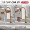 imageDelta Faucet Renaldi Touchless ProClean Kitchen Faucet with Touch Technology and Soap Dispenser in Arctic StainlessChampagne Bronze