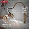 imageDelta Faucet Renaldi Touchless ProClean Kitchen Faucet with Touch Technology and Soap Dispenser in Arctic StainlessChampagne Bronze