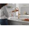 imageDelta Faucet Renaldi Touchless ProClean Kitchen Faucet with Touch Technology and Soap Dispenser in Arctic StainlessChampagne Bronze