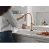 imageDelta Faucet Renaldi Touchless ProClean Kitchen Faucet with Touch Technology and Soap Dispenser in Arctic StainlessChampagne Bronze