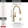 imageDelta Faucet Renaldi Touchless ProClean Kitchen Faucet with Touch Technology and Soap Dispenser in Arctic StainlessChampagne Bronze