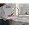 imageDelta Faucet Renaldi Touchless ProClean Kitchen Faucet with Touch Technology and Soap Dispenser in Arctic StainlessChampagne Bronze