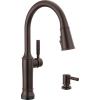 imageDelta Faucet Renaldi Touchless ProClean Kitchen Faucet with Touch Technology and Soap Dispenser in Arctic StainlessVenetian Bronze
