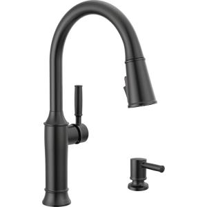 imageDelta Faucet Renaldi Touchless ProClean Kitchen Faucet with Touch Technology and Soap Dispenser in Arctic StainlessMatte Black