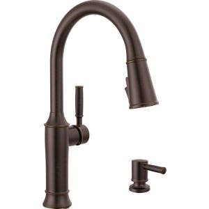 imageDelta Faucet Renaldi Touchless ProClean Kitchen Faucet with Touch Technology and Soap Dispenser in Arctic StainlessVenetian Bronze